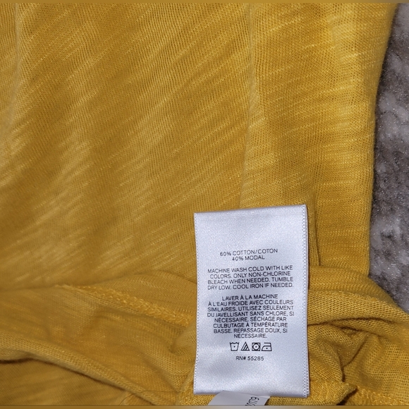 Express Knit Yellow Drawstring Balloon Sleeve Casual Top, Size S - Picture 8 of 8